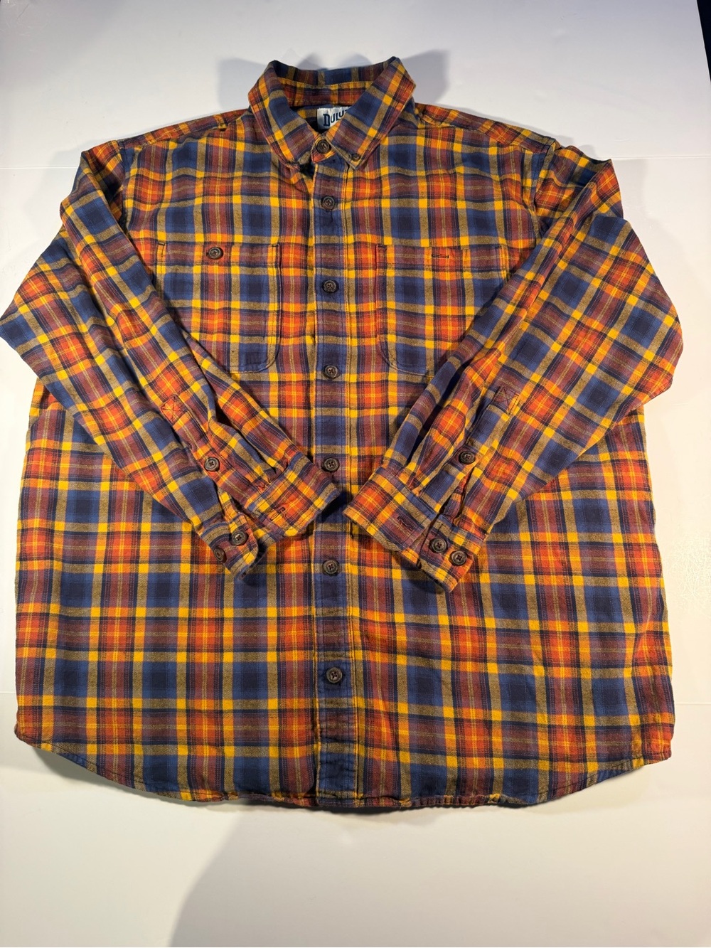 Duluth Trading Co Men's Yellow & Blue Plaid Button-Down Shirt